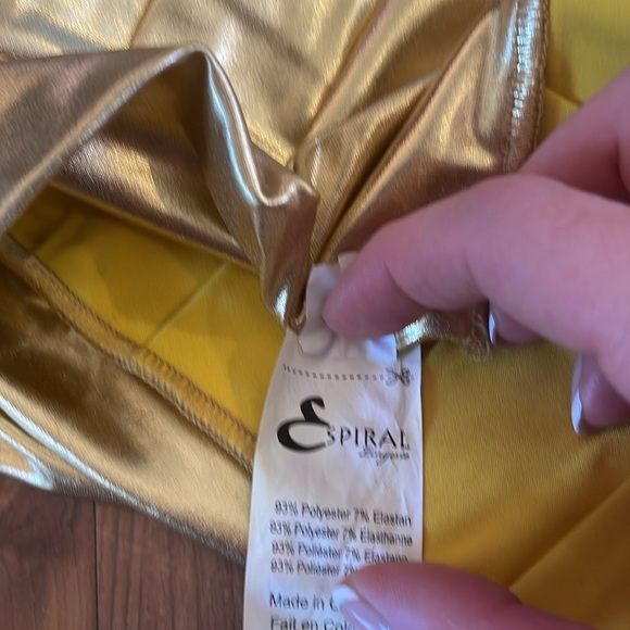 Gold Pleated Micro Mini Skirt Small - Picture 7 of 7